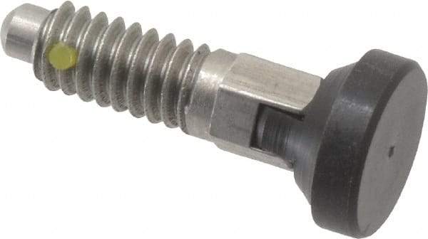 Gibraltar - 1/4-20, 0.16" Max Plunger Diam, 0.12 Lb Init to 0.36 Lb Final End Force, Locking Knob Handle Plunger - Delrin Knob, 0.63" Body Length, 1/2" Length Under Head/Shoulder, 0.13" Plunger Projection - USA Tool & Supply