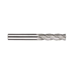 SGS - 5/16", 1-1/8" LOC, 5/16" Shank Diam, 3" OAL, 4 Flute, Solid Carbide Square End Mill - Single End, TiN Finish, Spiral Flute, 30° Helix, Centercutting, Right Hand Cut, Right Hand Flute, Series 1L - USA Tool & Supply
