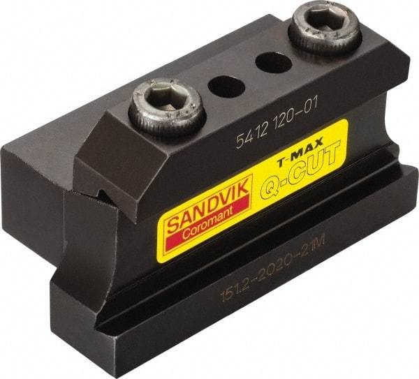 Sandvik Coromant - Tool Block Style 151.20, 25mm Blade Height, 120mm OAL, 52.5mm OAH, Indexable Cutoff Blade Tool Block - 25mm Shank Height, 20mm Shank Width, Series T-Max Q-Cut - USA Tool & Supply