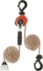 CM - 1,100 Lb Lifting Capacity, 10' Lift Height, Mini-Ratchet Lever Hoist - Made from Chain, 56 Lb Avg Pull to Lift Rated Load, 1 Chain - USA Tool & Supply