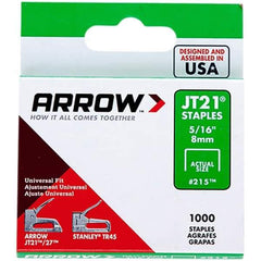 Arrow - 7/16" Wide Galvanized Steel Light-Duty Staples - 5/16" Leg Length - USA Tool & Supply