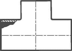 VNE - 3", Unpolished Style, Sanitary Stainless Steel Pipe Tee - Butt Weld x Butt Weld x Butt Weld Connection, Grade 304 - USA Tool & Supply