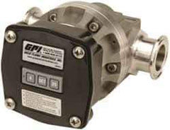 GPI - 1/2" FNPT Port Oval Gear Flowmeter - 800 Max psi, 0.3 to 7.9 GPM, Stainless Steel - USA Tool & Supply