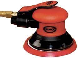 Sioux Tools - 12,000 OPM, 13 CFM Air Consumption, Palm Air Orbital Sander - Round Pad, 1/4 NPT Inlet - USA Tool & Supply