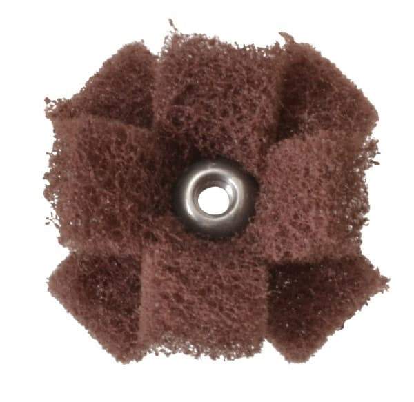 Merit Abrasives - 1-1/2" Diam Medium Density Cross Buff - 2 Plys, 8-32 Thread, Very Fine Grade, 23,000 Max RPM - USA Tool & Supply