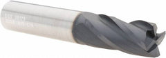 SGS - 5/8", 4 Flute, Single End, Solid Carbide, 0.015" Corner Radius End Mill - 3-1/2" OAL, 30° Helix, Right Hand Flute, 1-1/4" LOC, Right Hand Cut - USA Tool & Supply