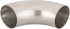 VNE - 4", Unpolished Style, Sanitary Stainless Steel Pipe 90° Elbow - Butt Weld x Butt Weld Connection, Grade 316L - USA Tool & Supply