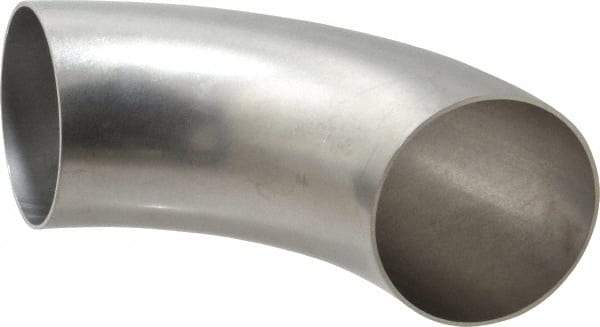 VNE - 4", Unpolished Style, Sanitary Stainless Steel Pipe 90° Elbow - Butt Weld x Butt Weld Connection, Grade 304 - USA Tool & Supply