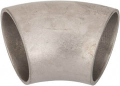 VNE - 1-1/4", Unpolished Style, Sanitary Stainless Steel Pipe 45° Elbow - Butt Weld x Butt Weld Connection, Grade 316L - USA Tool & Supply