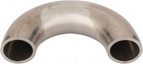 VNE - 3/4", Unpolished Style, Sanitary Stainless Steel Pipe 180° U Bend - Butt Weld x Butt Weld Connection, Grade 316L - USA Tool & Supply