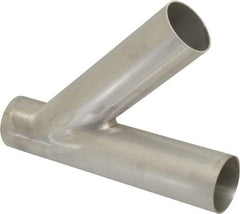 VNE - 2", Unpolished Style, Sanitary Stainless Steel Pipe 45° Lateral - Butt Weld x Butt Weld x Butt Weld Connection, Grade 304 - USA Tool & Supply