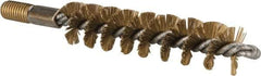 Value Collection - 1" Diam Helical Brass Tube Brush - 0.012" Filament Diam, 4-1/4" Brush Length, 7-1/2" OAL, 1/2-12 Male Shank - USA Tool & Supply