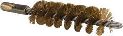 Value Collection - 1-1/4" Diam Helical Brass Tube Brush - 0.012" Filament Diam, 4-1/4" Brush Length, 7-1/2" OAL, 1/2-12 Male Shank - USA Tool & Supply