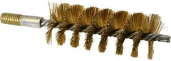 Value Collection - 1-3/4" Diam Helical Brass Tube Brush - 0.012" Filament Diam, 4-1/4" Brush Length, 7-1/2" OAL, 1/2-12 Male Shank - USA Tool & Supply