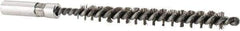 Value Collection - 1/4" Diam Helical Stainless Steel Tube Brush - 0.006" Filament Diam, 2-3/8" Brush Length, 4" OAL, 3/16-24 Female Shank - USA Tool & Supply