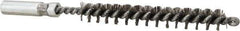 Value Collection - 5/16" Diam Helical Stainless Steel Tube Brush - 0.006" Filament Diam, 2-3/8" Brush Length, 4" OAL, 3/16-24 Female Shank - USA Tool & Supply