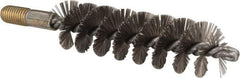 Value Collection - 1-1/4" Diam Helical Stainless Steel Tube Brush - 0.012" Filament Diam, 4-1/4" Brush Length, 7-1/2" OAL, 1/2-12 Male Shank - USA Tool & Supply
