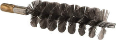 Value Collection - 1-1/2" Diam Helical Stainless Steel Tube Brush - 0.012" Filament Diam, 4-1/4" Brush Length, 7-1/2" OAL, 1/2-12 Male Shank - USA Tool & Supply