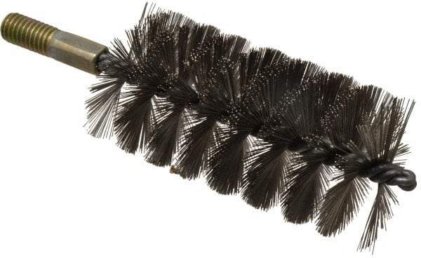 Value Collection - 2-1/4" Diam Helical Stainless Steel Tube Brush - 0.012" Filament Diam, 4-1/4" Brush Length, 7-1/2" OAL, 1/2-12 Male Shank - USA Tool & Supply