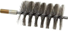 Value Collection - 2-3/4" Diam Helical Stainless Steel Tube Brush - 0.014" Filament Diam, 4-1/4" Brush Length, 7-1/2" OAL, 1/2-12 Male Shank - USA Tool & Supply
