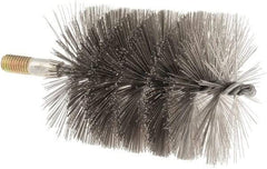 Value Collection - 3-1/2" Diam Helical Stainless Steel Tube Brush - 0.016" Filament Diam, 4-1/4" Brush Length, 7-1/2" OAL, 1/2-12 Male Shank - USA Tool & Supply