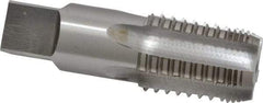Interstate - 3/4-14 NPT, 5 Flutes, Bright Finish, High Speed Steel, Interrupted Thread Pipe Tap - 29/32 Inch Shank Diameter, 29/32 Inch Shank Diameter, 1-3/8 Inch Thread Length, 0.67 Inch Square Size, Regular Hook - USA Tool & Supply