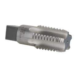 Interstate - 1 - 11-1/2 NPT, 5 Flutes, Bright Finish, High Speed Steel, Interrupted Thread Pipe Tap - 1-1/8 Inch Shank Diameter, 1-1/8 Inch Shank Diameter, 1-3/4 Inch Thread Length, 0.84 Inch Square Size, Regular Hook - USA Tool & Supply