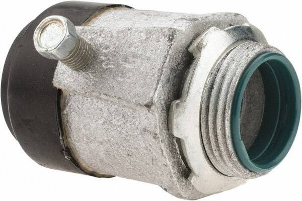 Cooper Crouse-Hinds - 1" Trade, Malleable Iron Set Screw Straight Rigid/Intermediate (IMC) Conduit Connector - Insulated - USA Tool & Supply