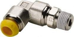 Parker - 14mm Outside Diam, 1/2-14 BSPT, Nickel Plated Brass Push-to-Connect Tube Male Elbow - 300 Max psi, Tube to Male BSPT Connection - USA Tool & Supply