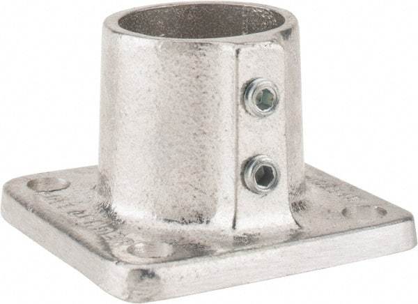 Hollaender - 1-1/4" Pipe, Base Flange, Aluminum Alloy Flange Pipe Rail Fitting - Bright Finish - USA Tool & Supply