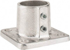 Hollaender - 1-1/4" Pipe, Base Flange, Aluminum Alloy Flange Pipe Rail Fitting - Bright Finish - USA Tool & Supply