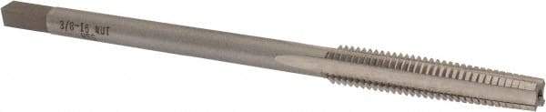 Interstate - 3/8-16 UNC, 4 Flutes, Bright Finish, High Speed Steel, Nut Tap - 6" Overall Length, 2" Thread Length - Exact Industrial Supply