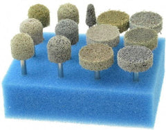 Grier Abrasives - 13 Piece Aluminum Oxide Silicon Carbide Unitized Abrasive Point Set - Includes Shapes B44, B90 & W201 - USA Tool & Supply