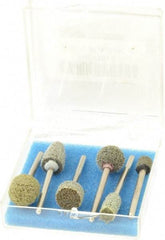 Grier Abrasives - 6 Piece Aluminum Oxide Silicon Carbide Unitized Abrasive Point Set - Includes Shapes B121, B52, B90, W160, W163 & W183 - USA Tool & Supply