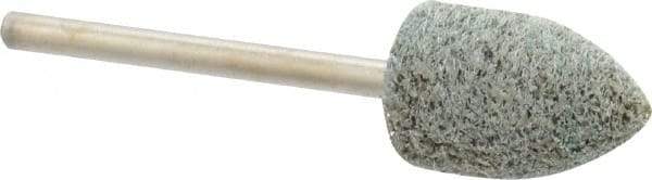 Grier Abrasives - 1/2" Head Diam x 3/4" Thickness, B42, Pointed End, Aluminum Oxide Mounted Point - Green-Gray, Fine Grade, 33,750 RPM - USA Tool & Supply