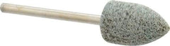 Grier Abrasives - 1/2" Head Diam x 3/4" Thickness, B42, Pointed End, Aluminum Oxide Mounted Point - Green-Gray, Fine Grade, 33,750 RPM - USA Tool & Supply