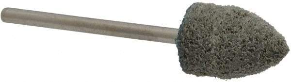 Grier Abrasives - 1/2" Head Diam x 3/4" Thickness, B42, Pointed End, Aluminum Oxide Mounted Point - Green-Gray, Medium Grade, 33,750 RPM - USA Tool & Supply