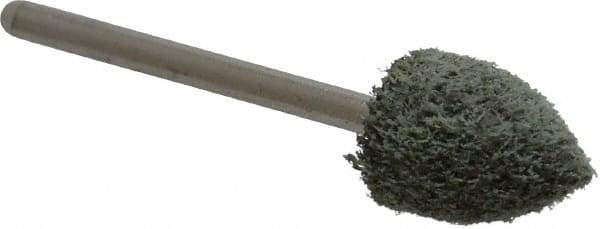 Grier Abrasives - 1/2" Head Diam x 3/4" Thickness, B42, Pointed End, Aluminum Oxide Mounted Point - Green-Gray, Coarse Grade, 33,750 RPM - USA Tool & Supply