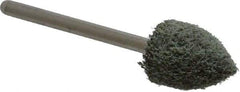 Grier Abrasives - 1/2" Head Diam x 3/4" Thickness, B42, Pointed End, Aluminum Oxide Mounted Point - Green-Gray, Coarse Grade, 33,750 RPM - USA Tool & Supply