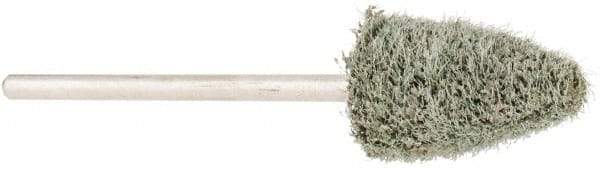 Grier Abrasives - 3/8" Head Diam x 3/4" Thickness, B52, Pointed End, Aluminum Oxide Mounted Point - Green-Gray, Fine Grade, 23,000 RPM - USA Tool & Supply