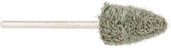 Grier Abrasives - 3/8" Head Diam x 3/4" Thickness, B52, Pointed End, Aluminum Oxide Mounted Point - Green-Gray, Fine Grade, 23,000 RPM - USA Tool & Supply