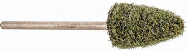 Grier Abrasives - 3/8" Head Diam x 3/4" Thickness, B52, Pointed End, Aluminum Oxide Mounted Point - Green-Gray, Coarse Grade, 23,000 RPM - USA Tool & Supply