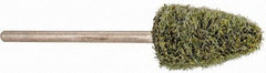 Grier Abrasives - 3/8" Head Diam x 3/4" Thickness, B52, Pointed End, Aluminum Oxide Mounted Point - Green-Gray, Coarse Grade, 23,000 RPM - USA Tool & Supply