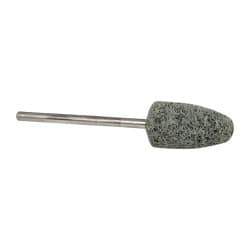Grier Abrasives - 3/8" Head Diam x 3/4" Thickness, B52, Pointed End, Silicon Carbide Mounted Point - Green-Gray, Fine Grade, 23,000 RPM - USA Tool & Supply