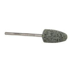 Grier Abrasives - 3/8" Head Diam x 3/4" Thickness, B52, Pointed End, Silicon Carbide Mounted Point - Green-Gray, Fine Grade, 23,000 RPM - USA Tool & Supply