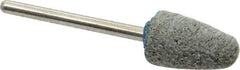 Grier Abrasives - 3/8" Head Diam x 3/4" Thickness, B52, Pointed End, Aluminum Oxide Mounted Point - Green-Gray, Medium Grade, 45,370 RPM - USA Tool & Supply