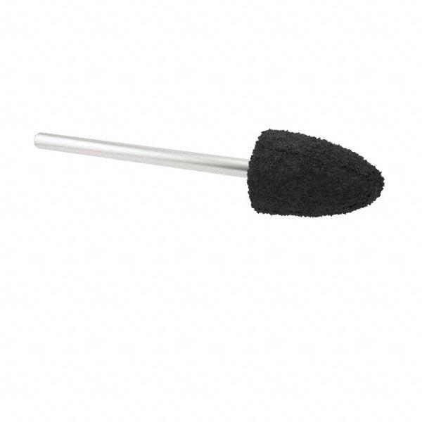 Grier Abrasives - 3/8" Head Diam x 3/4" Thickness, B52, Pointed End, Silicon Carbide Mounted Point - Green-Gray, Fine Grade, 45,370 RPM - USA Tool & Supply