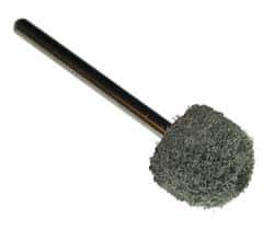 Grier Abrasives - 3/8" Head Diam x 3/4" Thickness, B90, Ball Nose End, Aluminum Oxide Mounted Point - Green-Gray, Fine Grade, 45,370 RPM - USA Tool & Supply