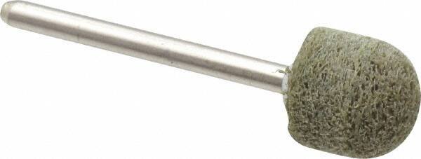 Grier Abrasives - 1/2" Head Diam x 1/2" Thickness, B90, Ball Nose End, Aluminum Oxide Mounted Point - Green-Gray, Fine Grade, 34,500 RPM - USA Tool & Supply
