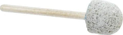Grier Abrasives - 1/2" Head Diam x 1/2" Thickness, B90, Ball Nose End, Aluminum Oxide Mounted Point - Green-Gray, Medium Grade, 34,500 RPM - USA Tool & Supply